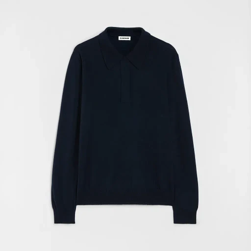 Lightweight Wool Polo Sweater