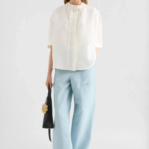 Linen Blend Cargo Trousers