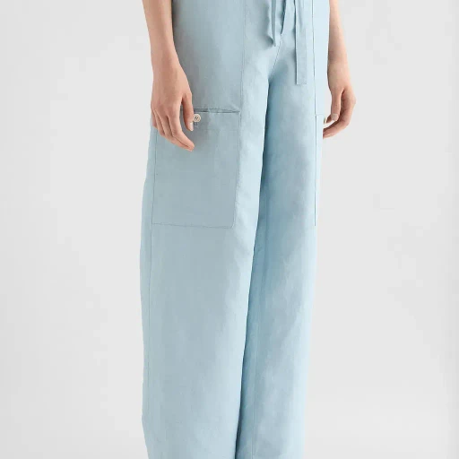 Linen Blend Cargo Trousers