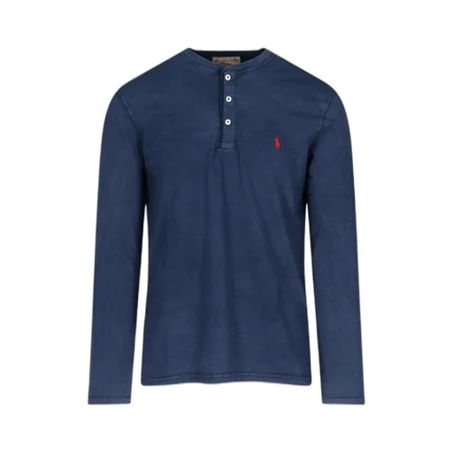 Button Down Embroidered Logo T-Shirt