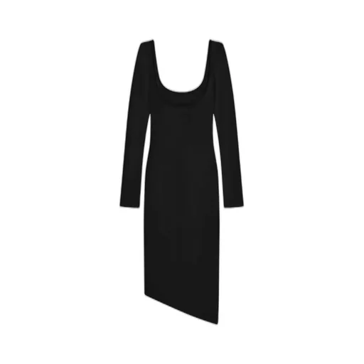 Asymmetric Dress In Knit With 4G Liquid Detail
