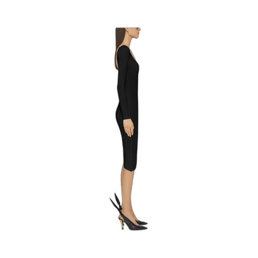 Asymmetric Dress In Knit With 4G Liquid Detail