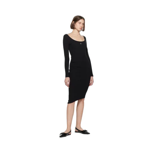 Asymmetric Dress In Knit With 4G Liquid Detail