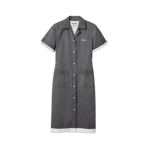 Knit And Poplin Dress