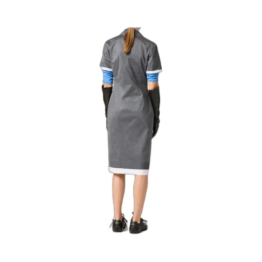 Knit And Poplin Dress