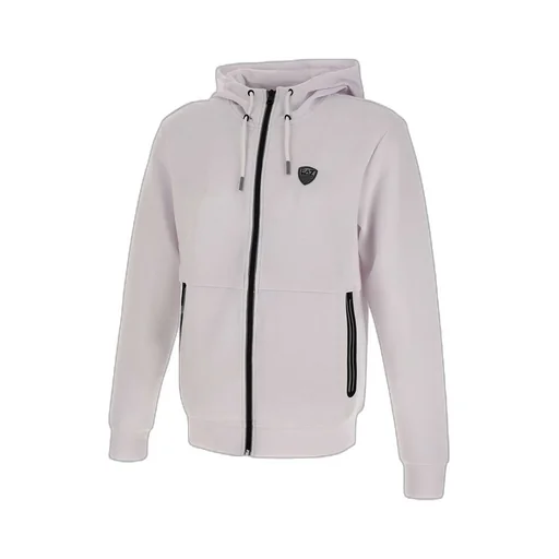 Ea7 Emporio Armani Logo Patch Zip-Up Hoodie