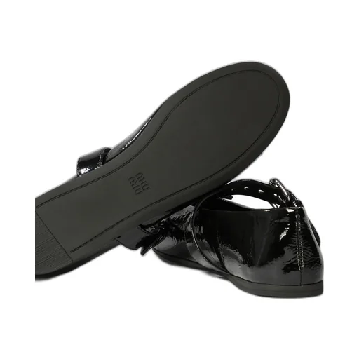 Miu Miu Polished Buckle Fastened Ballerinas