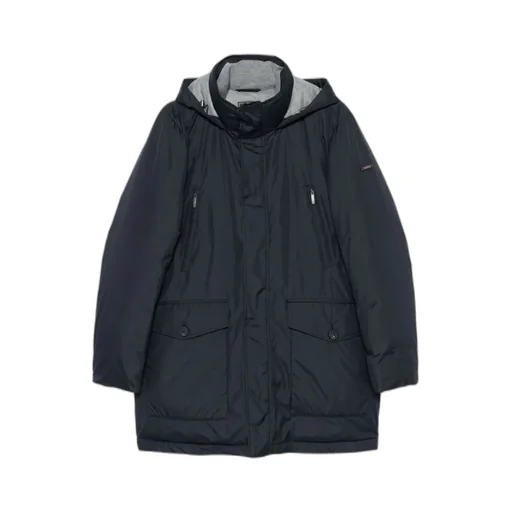Hooded Long-Sleeve Down Jacket