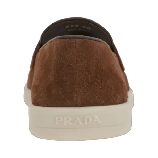 Prada Logo Plaque Slip-On Loafers