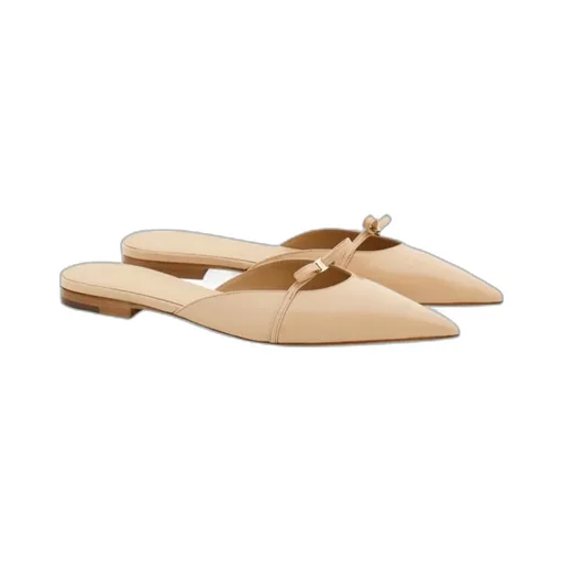 Ferragamo Mini Bow Pointed-Toe Mules
