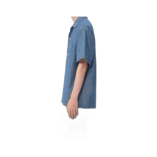 Valentino Straight Hem Denim Bowling Shirt