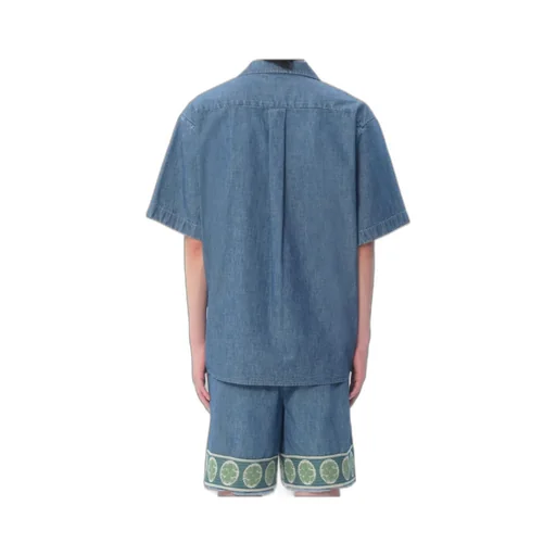 Valentino Straight Hem Denim Bowling Shirt