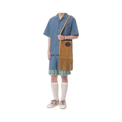 Valentino Straight Hem Denim Bowling Shirt