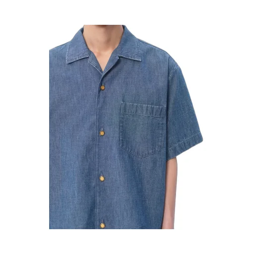 Valentino Straight Hem Denim Bowling Shirt