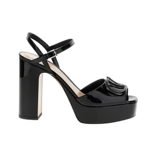 Valentino Vlogo Plaque Open Toe Sandals