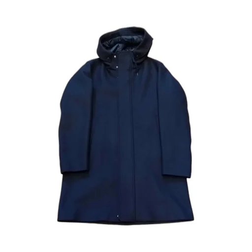 Herno High Neck Straight Hem Hooded Coat