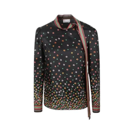 Red Valentino Floral Printed Long-Sleeved Top