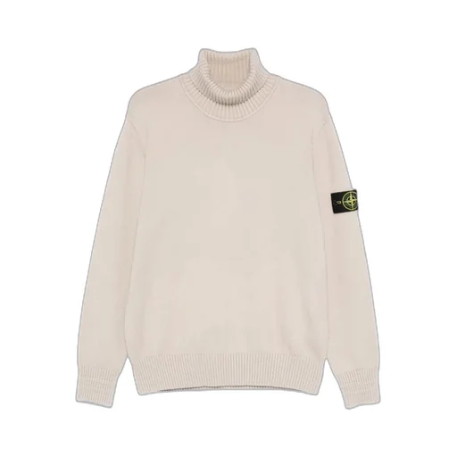 Stone Island Logo Patch Roll Neck Jumper