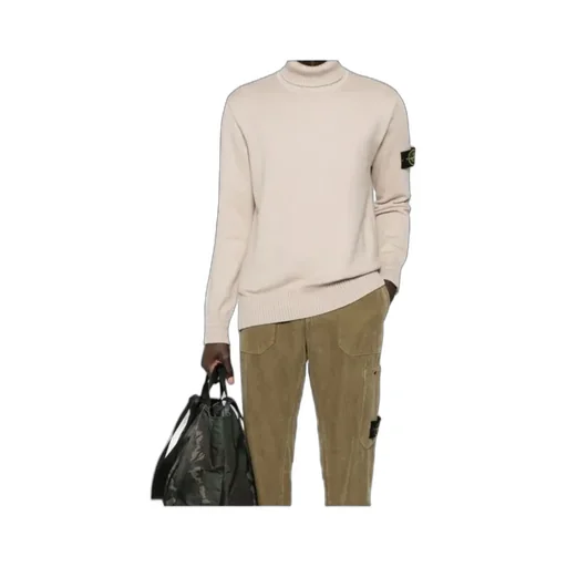 Stone Island Logo Patch Roll Neck Jumper