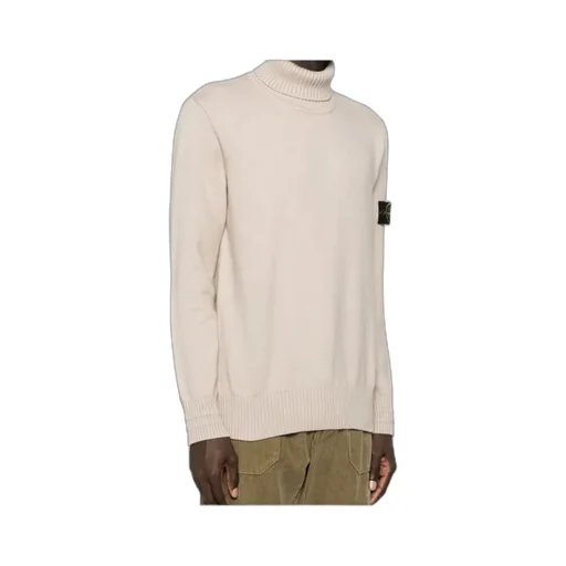 Stone Island Logo Patch Roll Neck Jumper