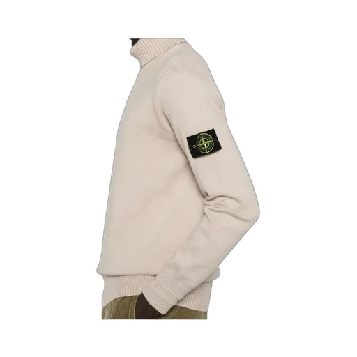 Stone Island Logo Patch Roll Neck Jumper