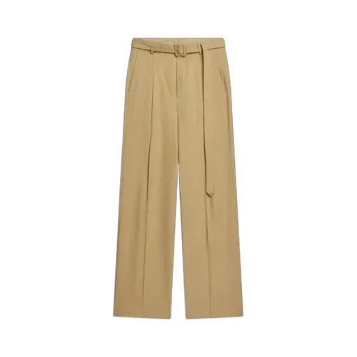 Creased Belt Ring Casual Pants
