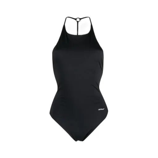 Logo-Print Ring-Detail Swimsuit