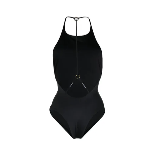 Logo-Print Ring-Detail Swimsuit