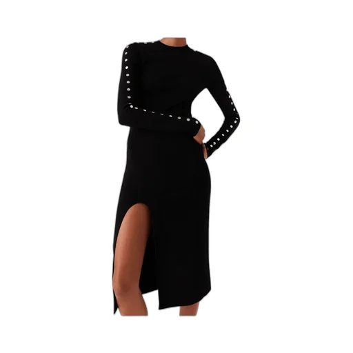 Stella Mccartney Slit Detailed Long-Sleeve Dress