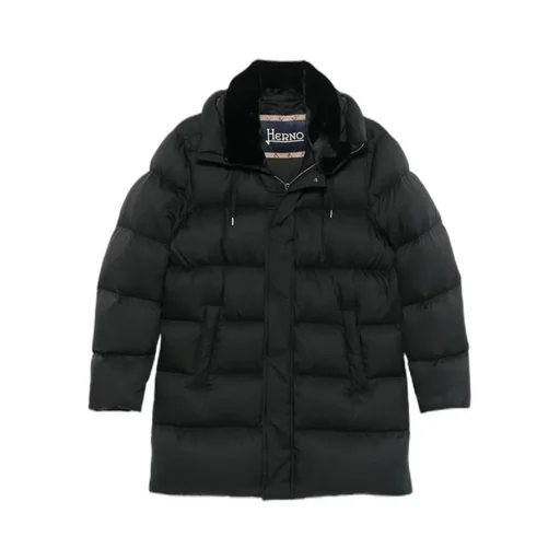 Herno High-Neck Hooded Drawstring Puffer Coat