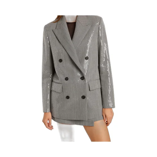 Golden Goose Deluxe Brand Double-Breasted Houndstooth Sequinned Boyfriend Jacket