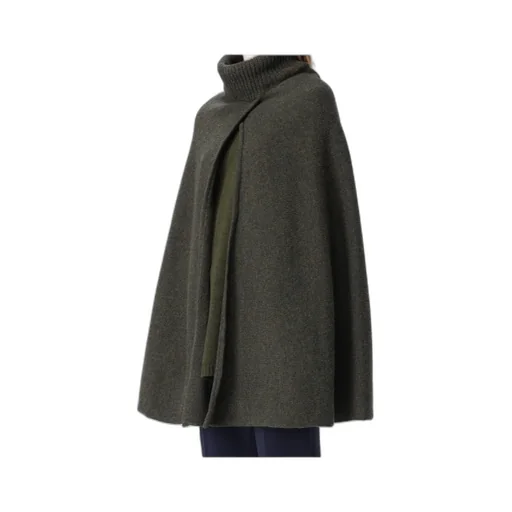 Stand-Up Collar Knitted Cape