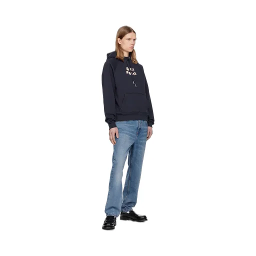 Ami Paris Ami De Coeur Logo Embroidered Zip-Up Hoodie
