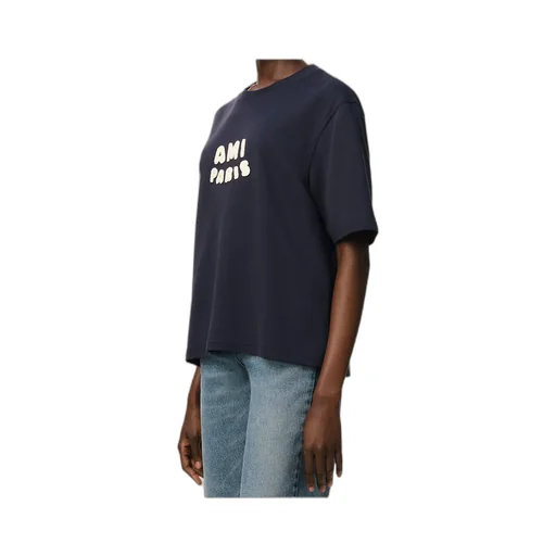 Ami Paris Logo Patch Crewneck T-Shirt