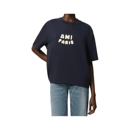 Ami Paris Logo Patch Crewneck T-Shirt