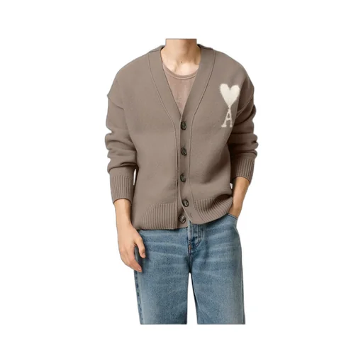 Ami Paris Ami De Coeur Knitted Cardigan