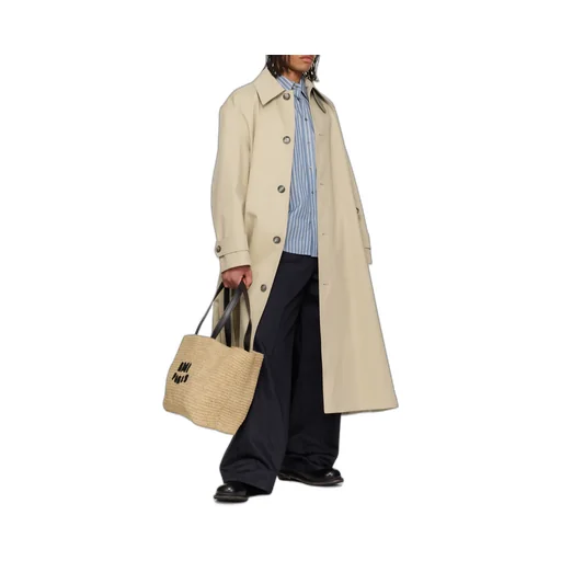 Ami Logo Patch Woven Tote Bag