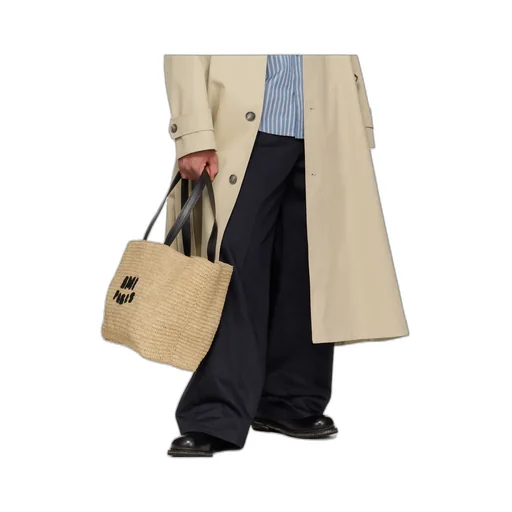 Ami Logo Patch Woven Tote Bag