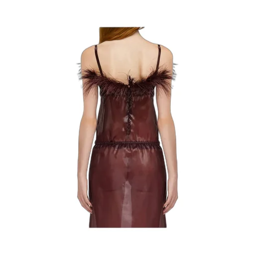 Ferragamo Feather Embellished Organza Top