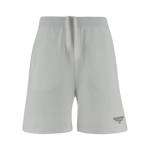 Valentino Logo Printed Straight Hem Shorts
