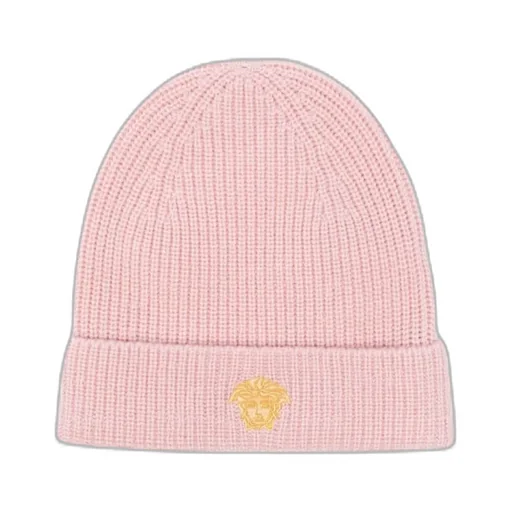Versace Kids Logo Embroidered Knitted Beanie