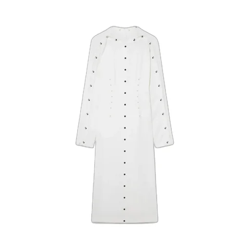 Long-Sleeved Rivet Mid-Length Dress