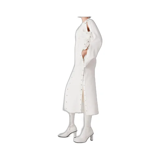 Long-Sleeved Rivet Mid-Length Dress