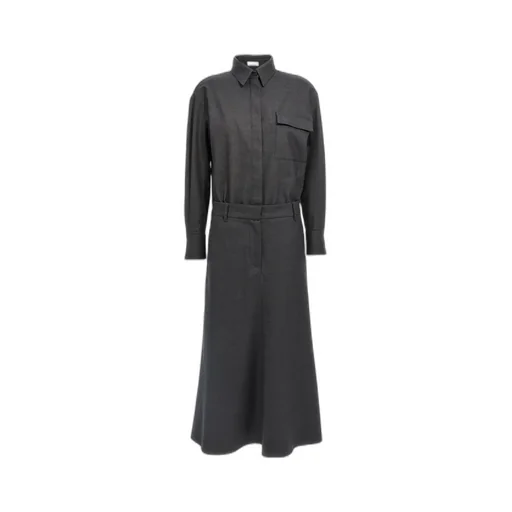 Brunello Cucinelli Chemisier Long Sleeved Flared Dress