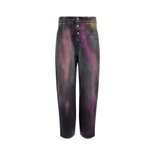 Mm6 Maison Margiela Bleached-Effect High-Waisted Jeans