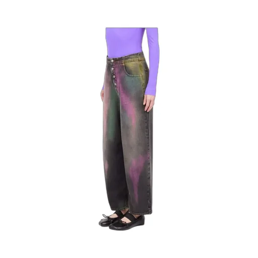 Mm6 Maison Margiela Bleached-Effect High-Waisted Jeans