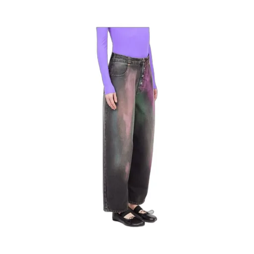 Mm6 Maison Margiela Bleached-Effect High-Waisted Jeans