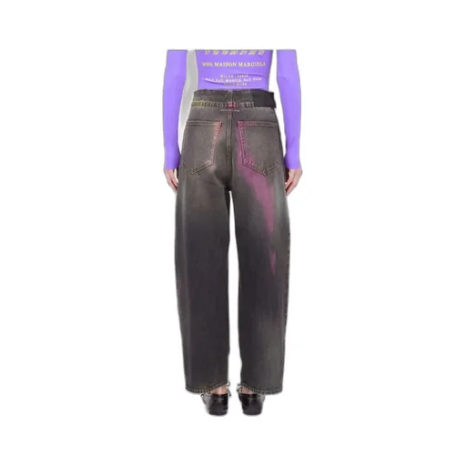 Mm6 Maison Margiela Bleached-Effect High-Waisted Jeans