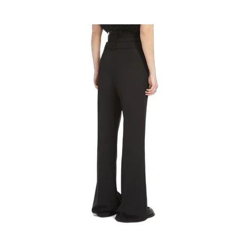 Sportmax Layered-Effect Pleat Detailed Flared Trousers