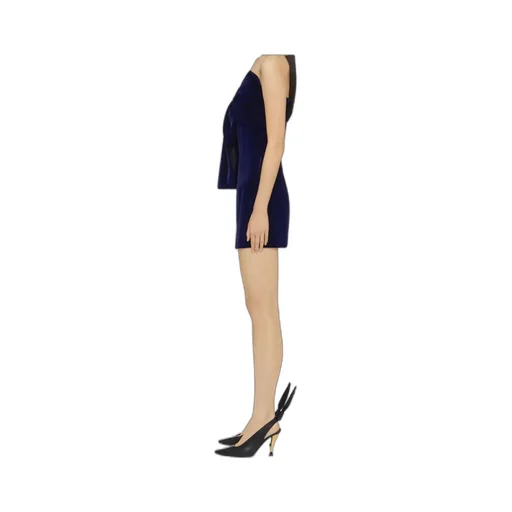 Bustier Dress In Velvet With Oversized Bow